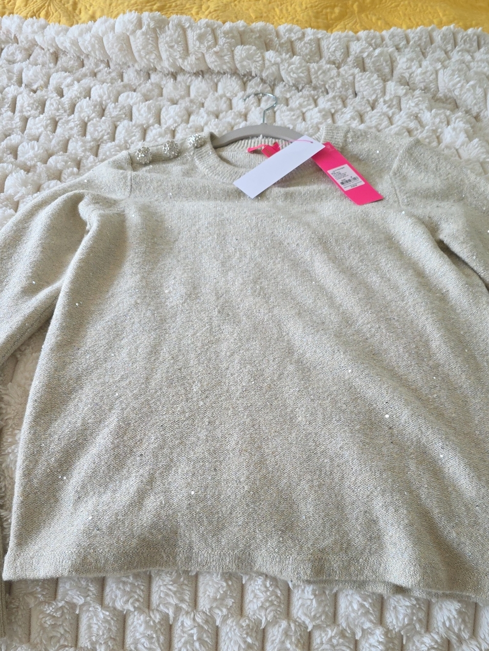 Nwt Sparkle! Lilly Pulitzer Cream Sparkle Crewneck Sweater